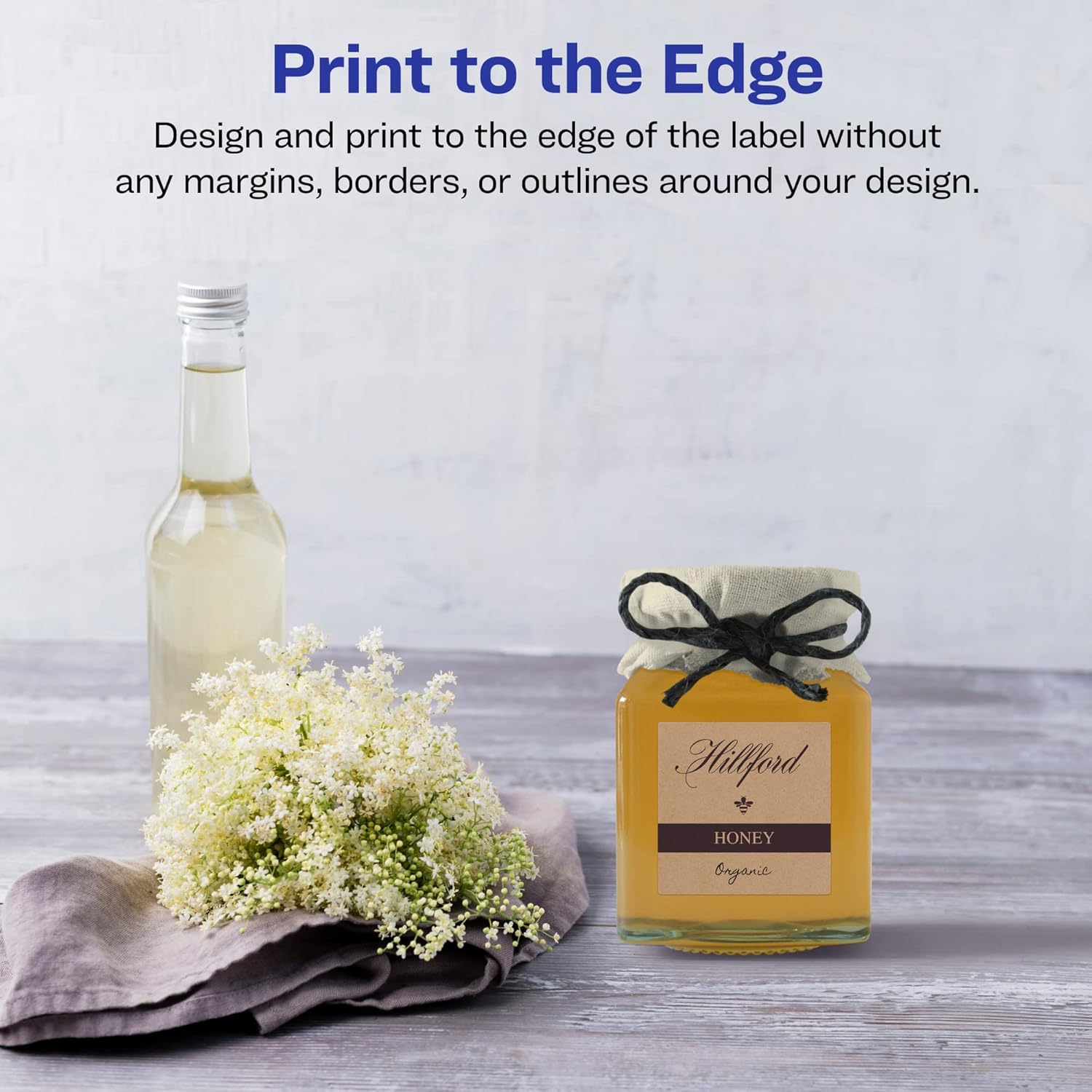 Avery Kraft Brown Square Labels, Sure Feed Technology, 1.5" x 1.5", 300 Kraft Brown Labels, Print-to-The-Edge