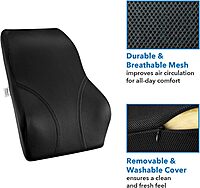 Mount-It! Office Chair Lumbar Support Cushion with Memory Foam
