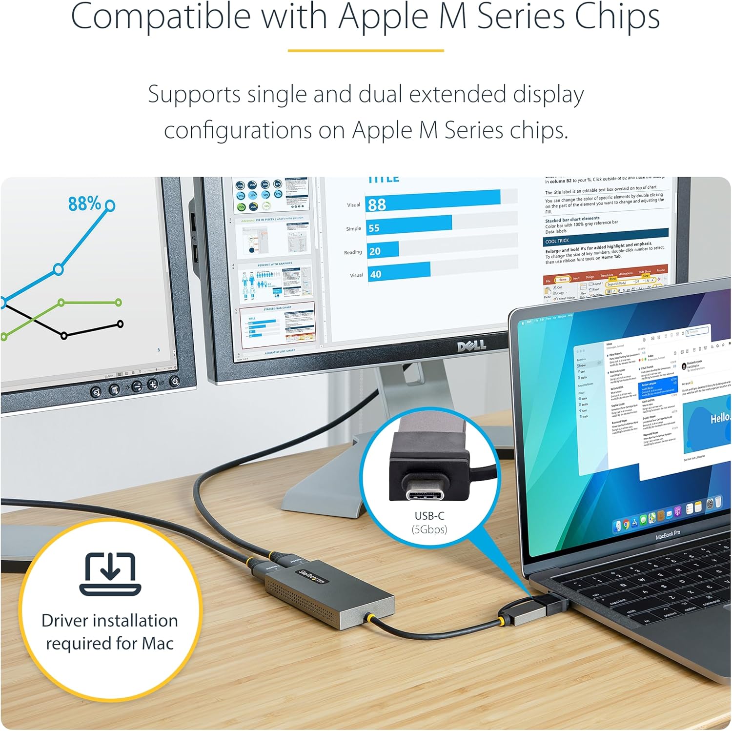 StarTech.com USB-C/USB-A Dual HDMI Multiport Adapter