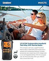 Uniden MHS75 Waterproof Handheld 2-Way VHF Marine Radio, Submersible