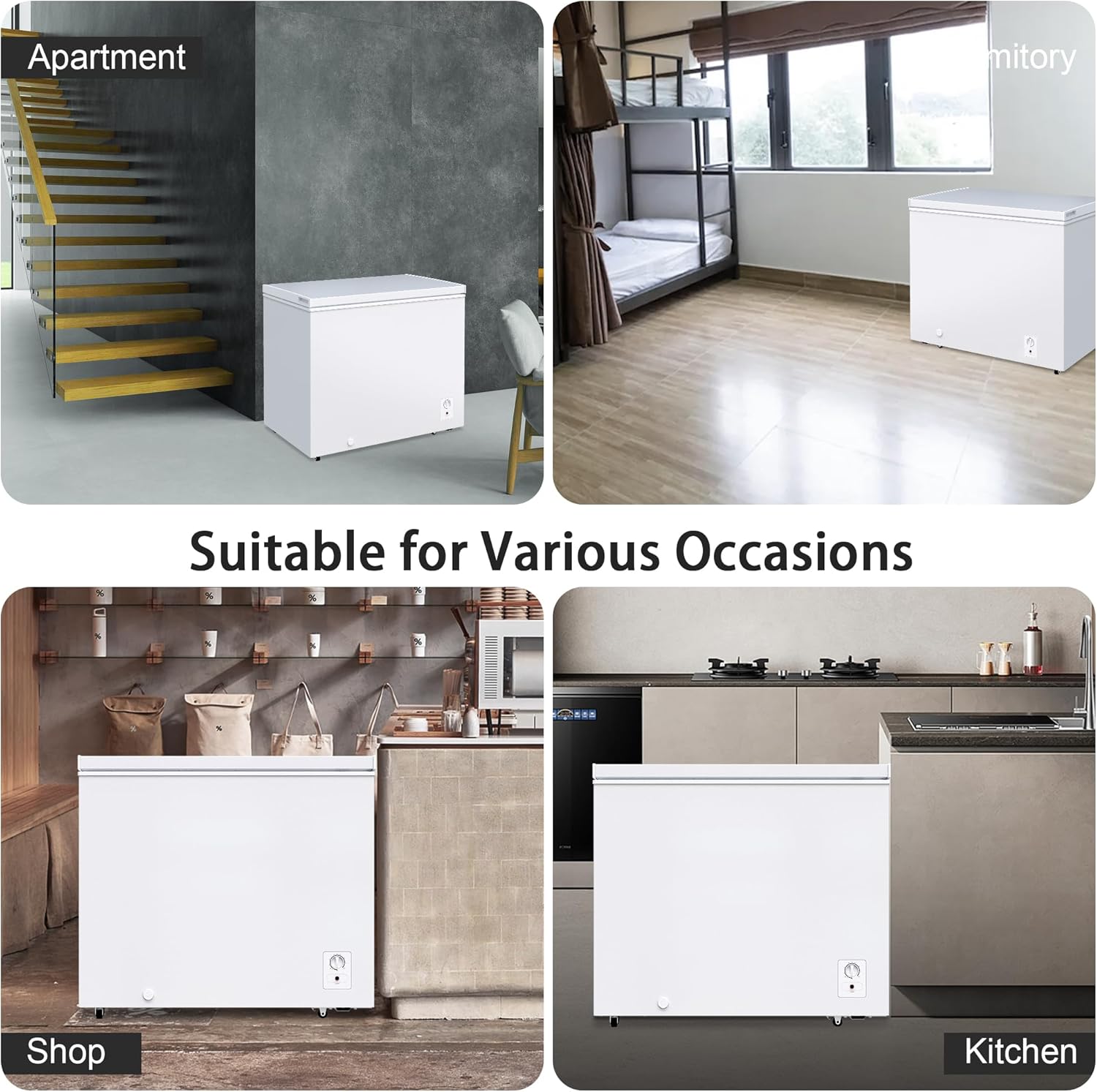 Congelador de pecho de 9 pies cúbicos, color blanco Congelador de pecho de 9 pies cúbicos, color blanco