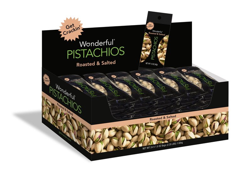 Wonderful Roasted And Salted Pistachios, 1.5 Oz, Pack Of 24 Bags