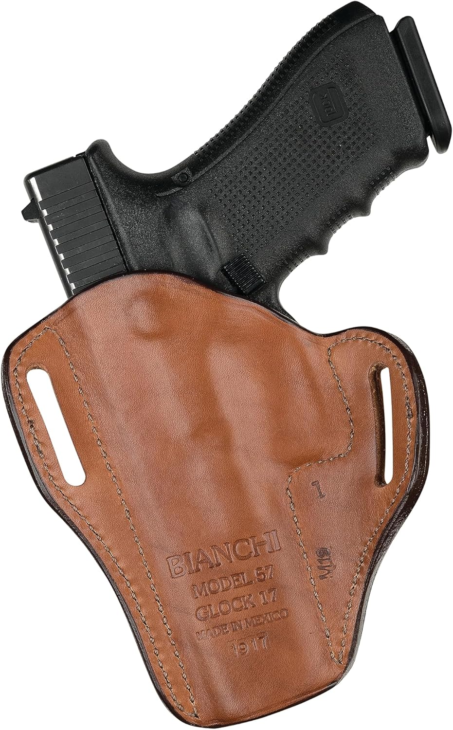 BIANCHI Model 57 Remedy Open-Top Full-Grain Leather Belt Slide Holster