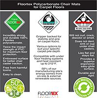 Cleartex Ultimat 35.04-inch x 46.85-inch Rectangular Chair Mat for Carpet, Polycarbonate (FC118923LR) 35" x 47"