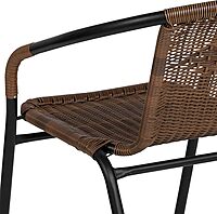 Flash Furniture Lila Rattan Stackable Indoor/Outdoor Dining Chairs