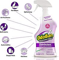 OdoBan Ready-to-Use Disinfectant and Odor Eliminator, Lavender Scent, 32 Ounce Spray Bottle