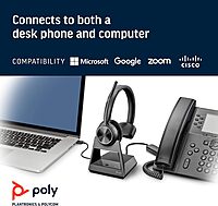 Poly Savi 7310-M Ultra-Secure Wireless DECT Headset System - Microsoft Teams Certified Version