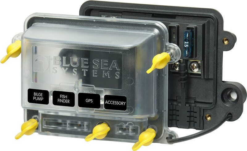 Blue Sea Systems 5056100 ST Blade Water-Resistant Fuse Block, Manual Cover, 80 Amps