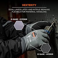 Ergodyne ProFlex 7501 Coated Waterproof Winter Work Gloves, Sandy Nitrile Coated Palms, Thermal Fleece Lining, Gray X-Large (1 pair)