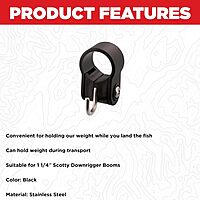 Scotty #1148 Weight Hook, Boom Mount for 1-1/4-Inch Boom,Black