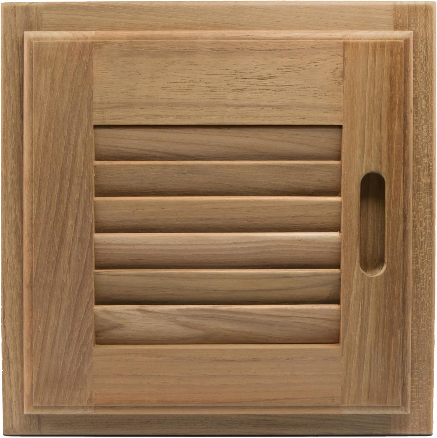 Whitecap 60720 Teak Louvered Door and Frame Righthand Opening, 12 x 12"