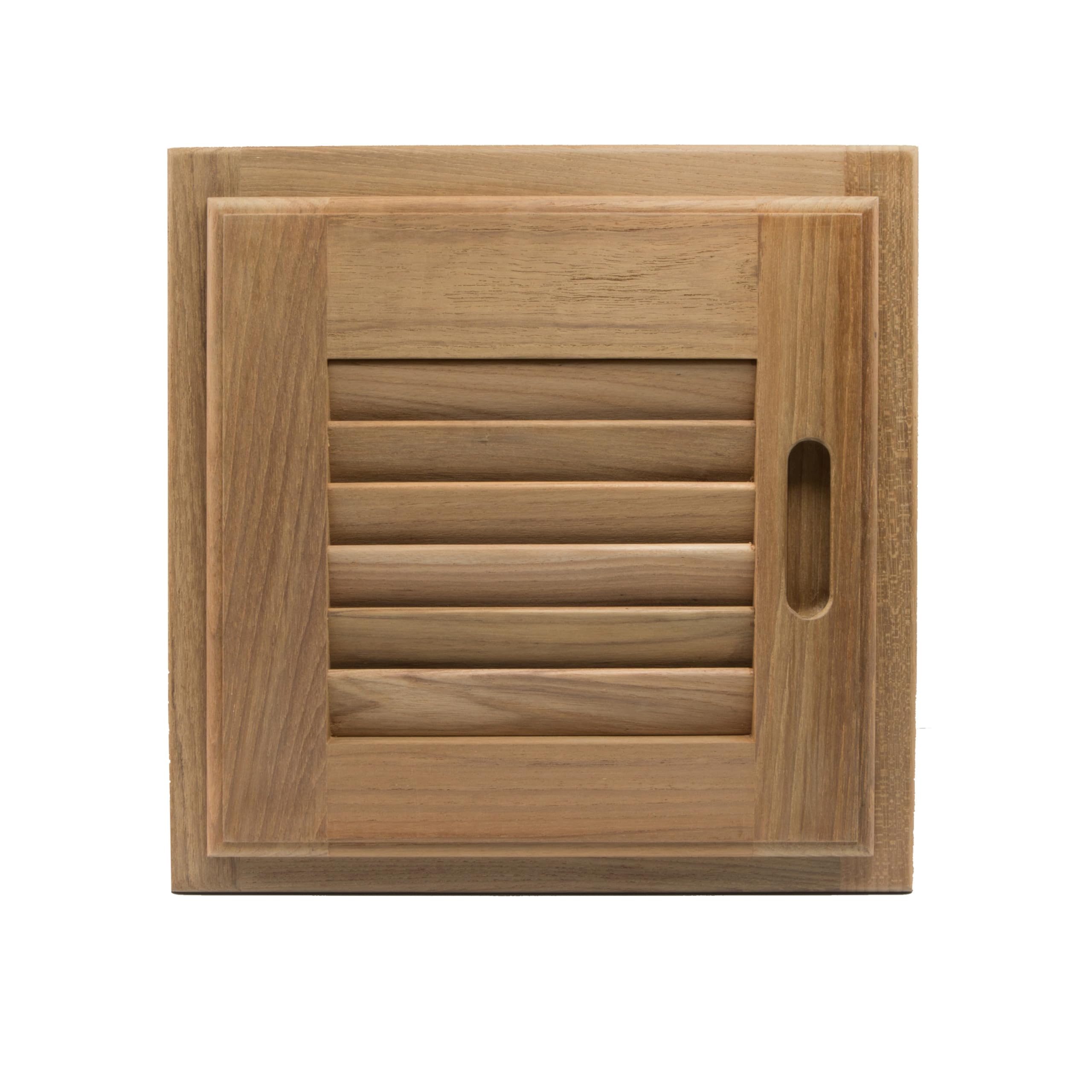 Whitecap 60720 Teak Louvered Door and Frame Righthand Opening, 12 x 12"
