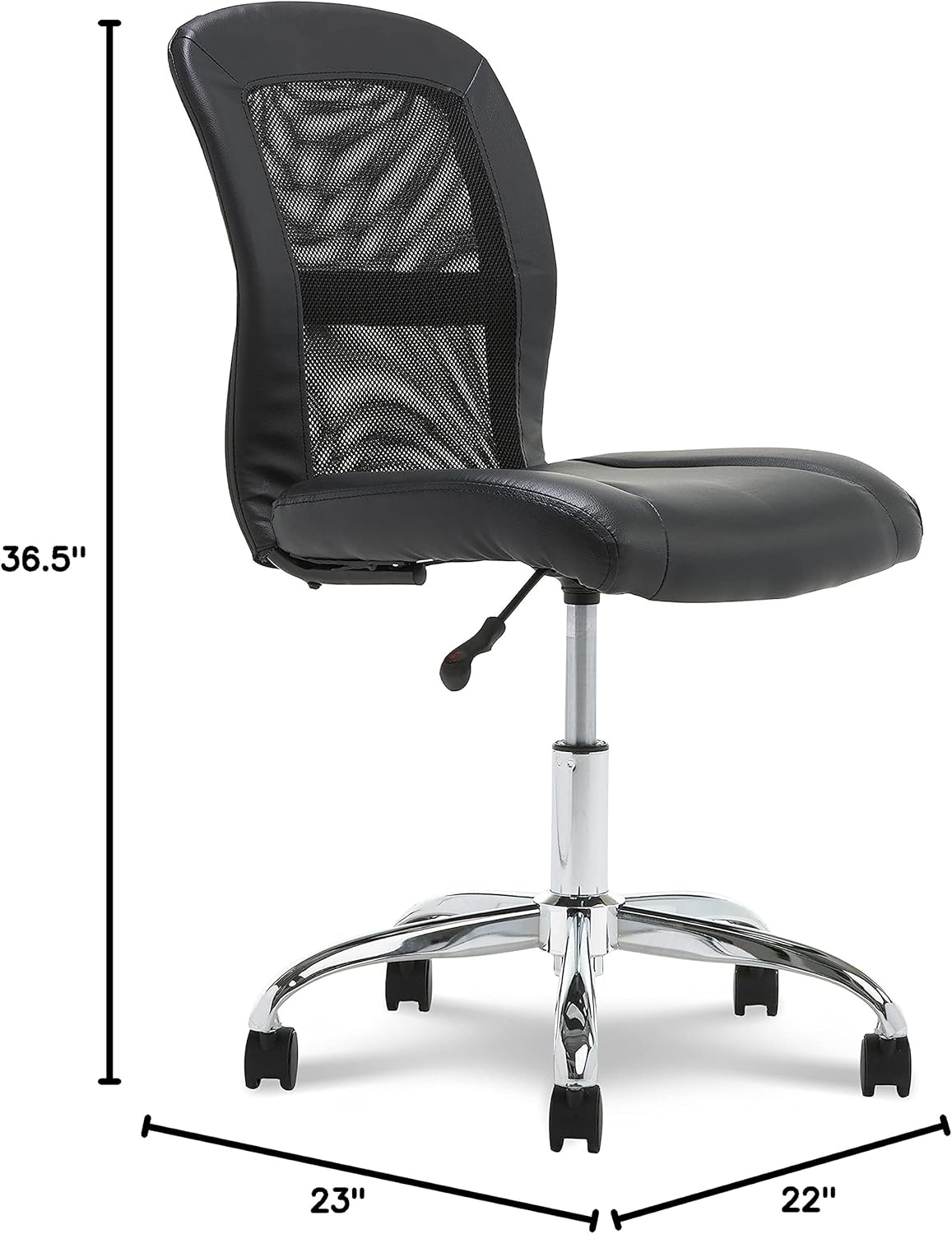 Serta Essentials Mid-Back Computer Chair, Faux Leather and Mesh