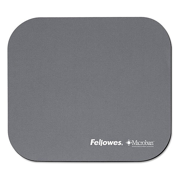 Fellowes Mouse Pad with Microban Antimicrobial Protection, Graphite (5934001), "9""*7.5""