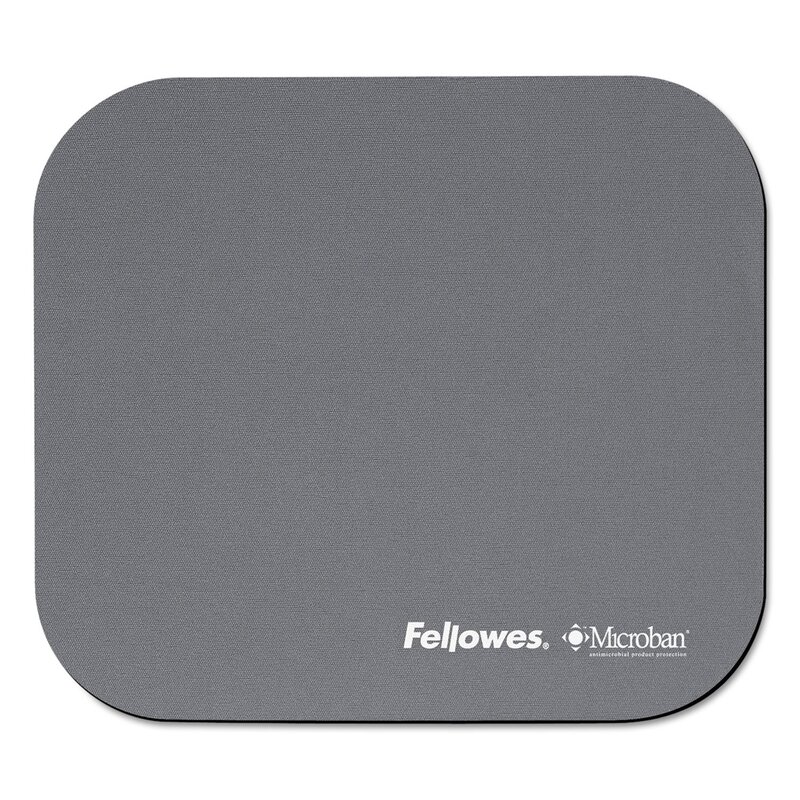 Fellowes Mouse Pad with Microban Antimicrobial Protection, Graphite (5934001), "9""*7.5""