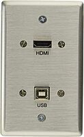Legrand - C2G Single Gang Pass Through with HDMI and USB Wall Plate for in Wall Cable Management