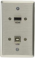 Legrand - C2G Single Gang Pass Through with HDMI and USB Wall Plate for in Wall Cable Management