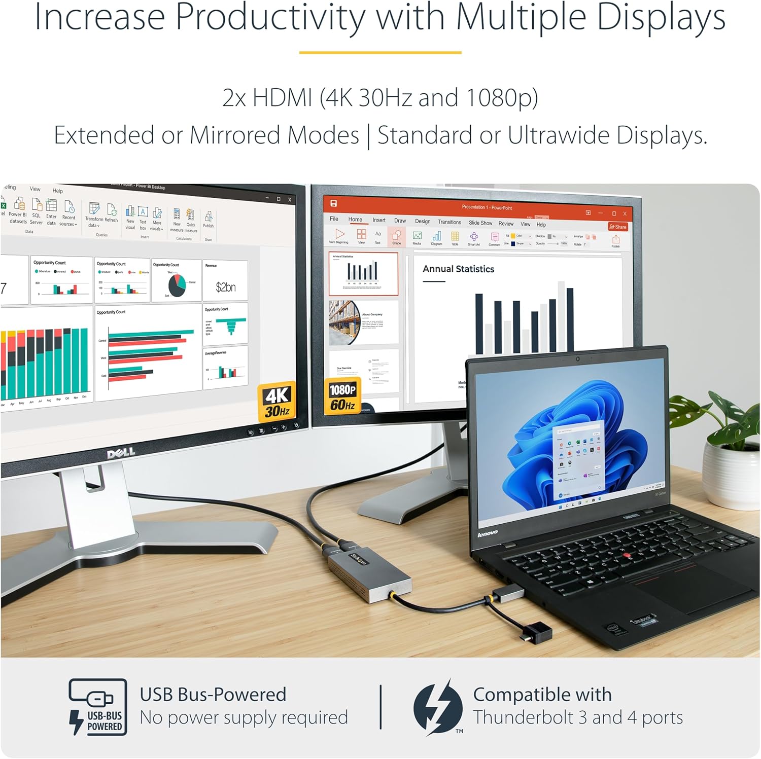 StarTech.com USB-C/USB-A Dual HDMI Multiport Adapter