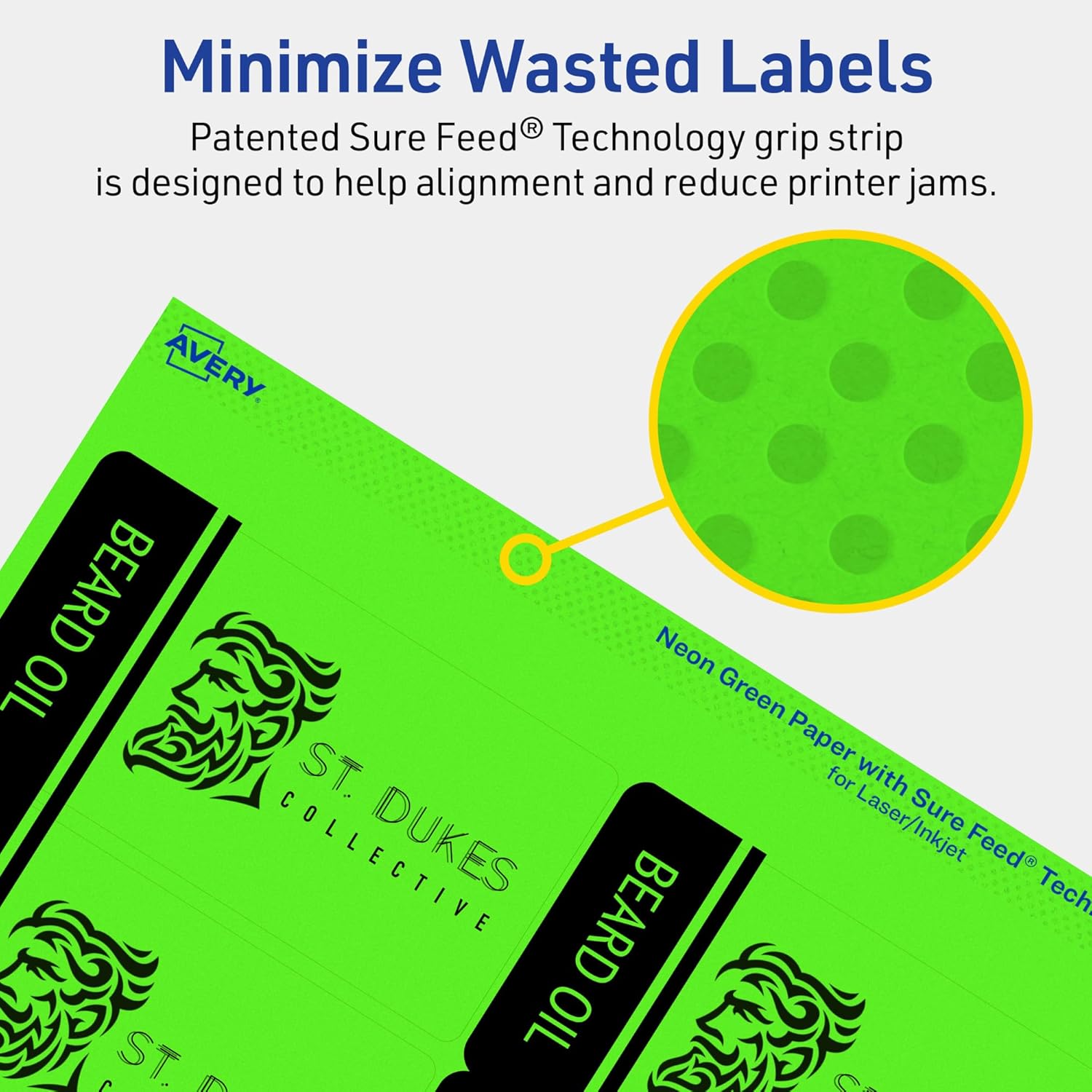 Avery Printable Neon Green Rectangle Labels 2 x 3.75 Print-to-Edge