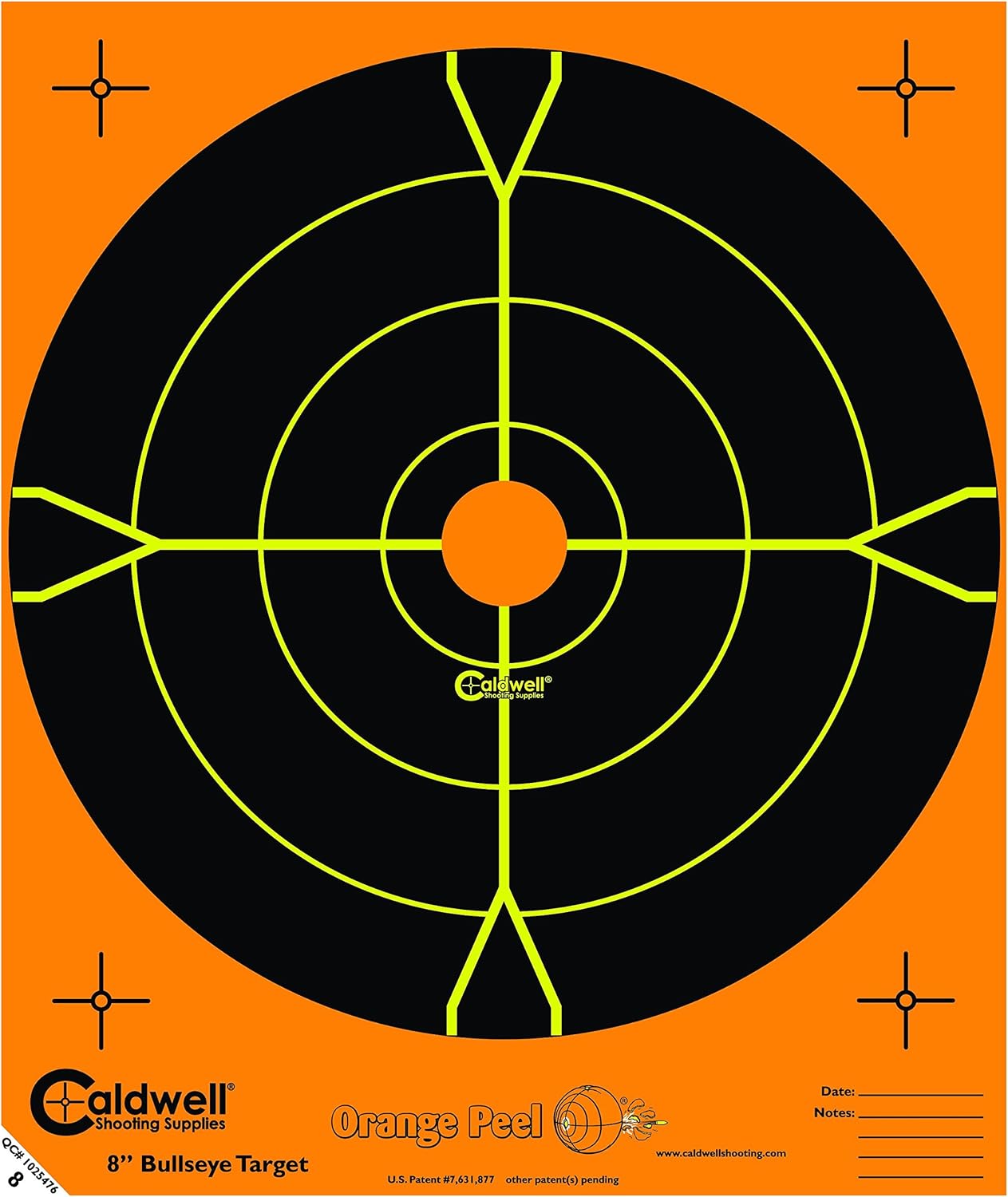 CALDWELL Orange Peel Bullseye Targets with Flake Off Material and Strong Adhesive