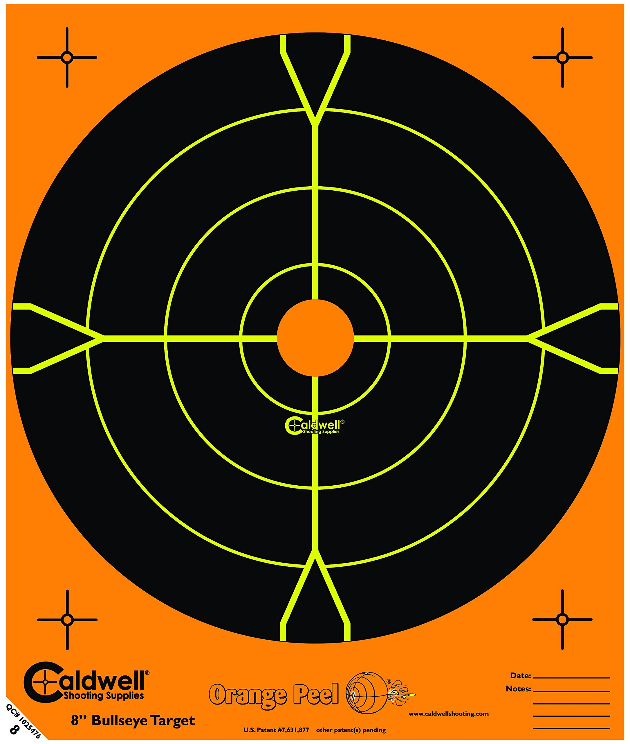 CALDWELL Orange Peel Bullseye Targets with Flake Off Material and Strong Adhesive
