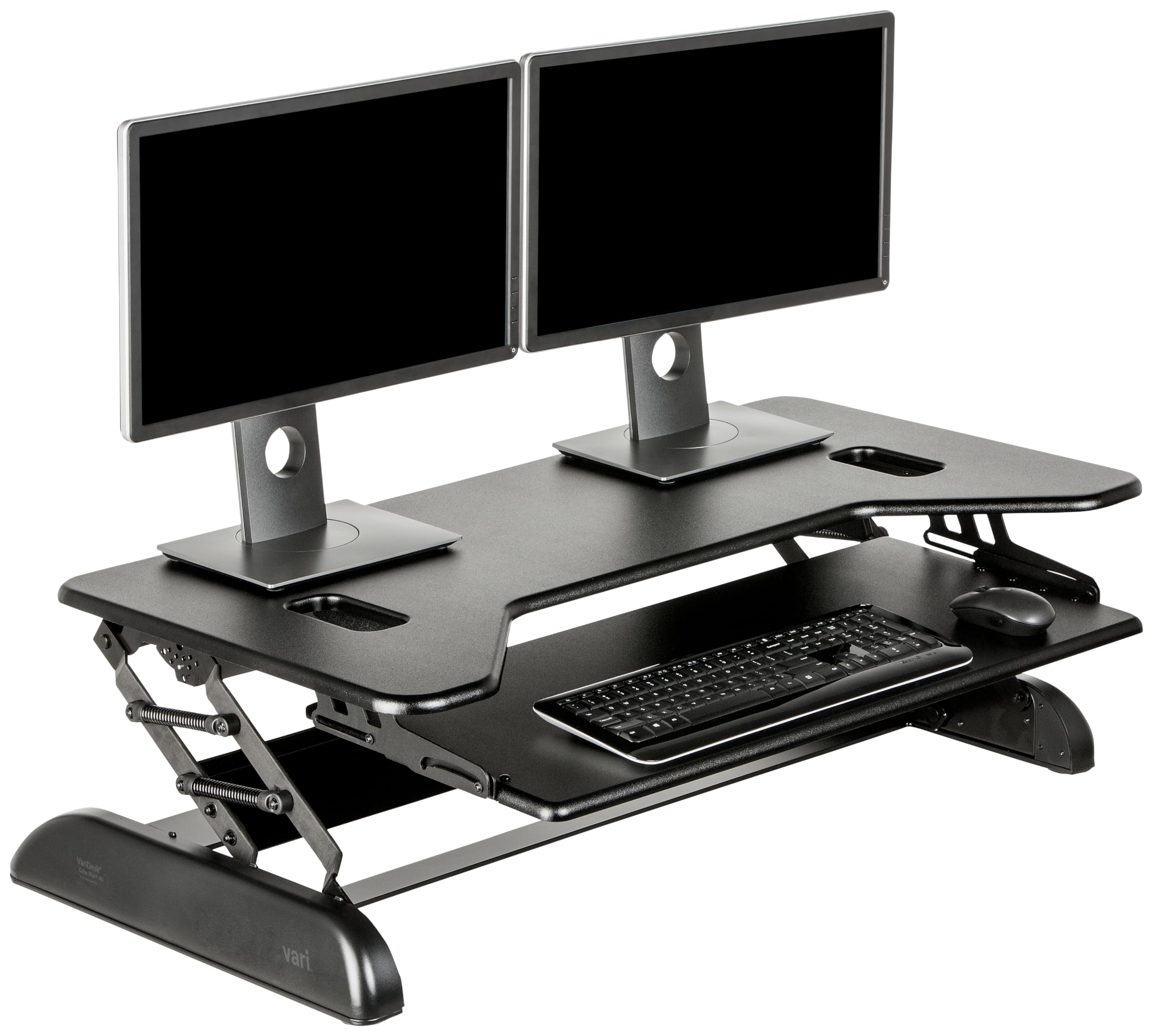 Vari VariDesk Cube Plus 40 - Two-Tier Cubicle Standing Desk Converter for Dual Monitors