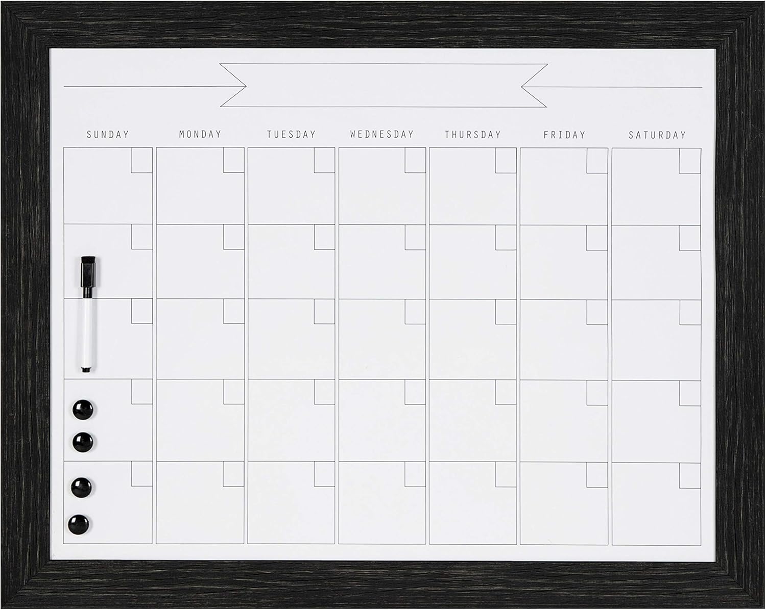DESIGNOVATION Beatrice Framed Magnetic Dry-Erase Monthly Calendar