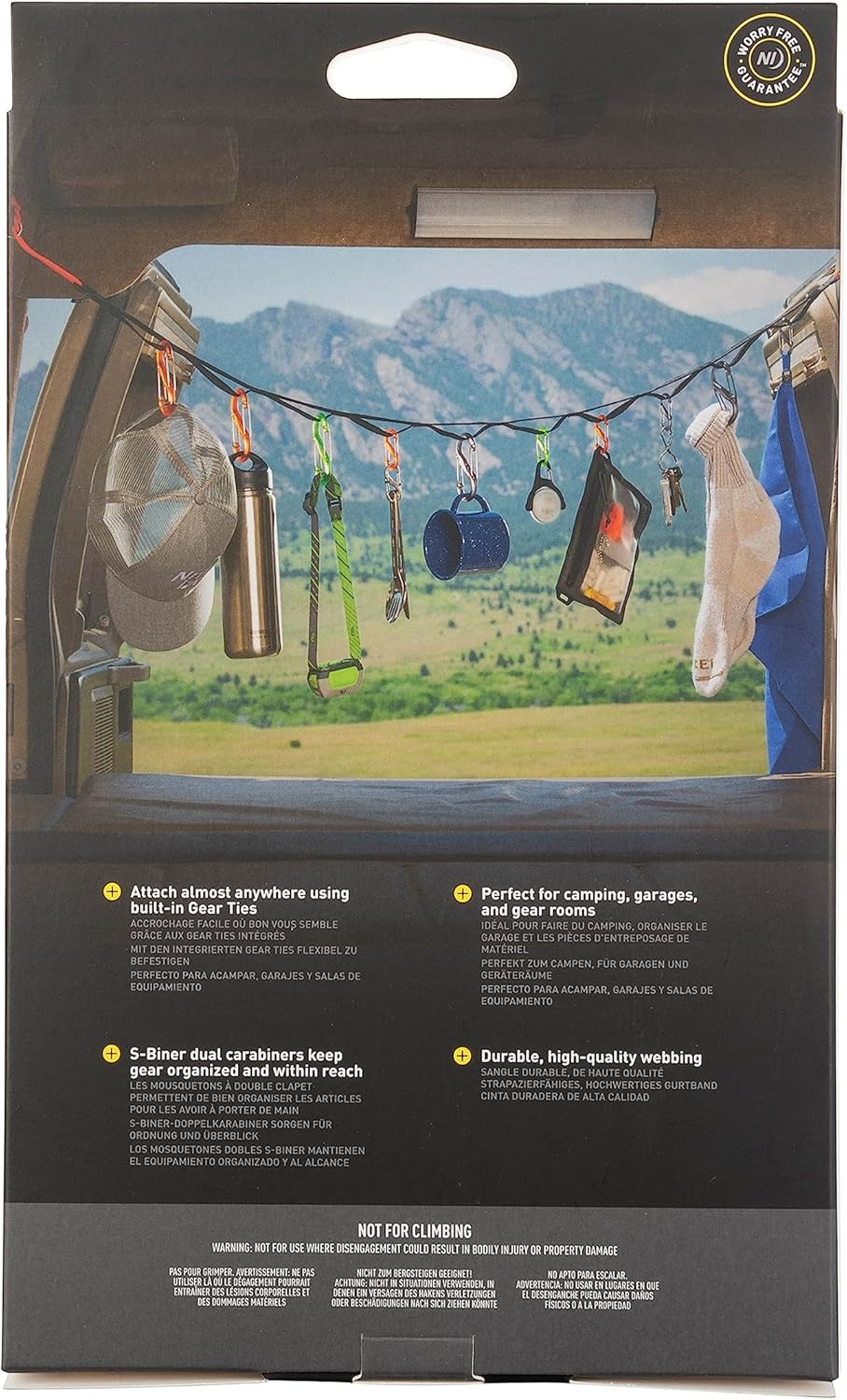 Nite Ize GearLine Hanging Organization System - Gear Ties for Camping, Hiking & Outdoor Activities