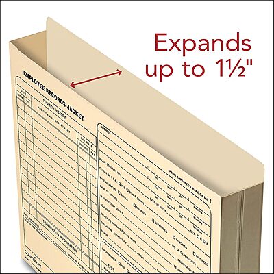 ComplyRight Letter-Size Expandable Employee Record Jackets, 12in x 9in x 1in, Pack Of 25