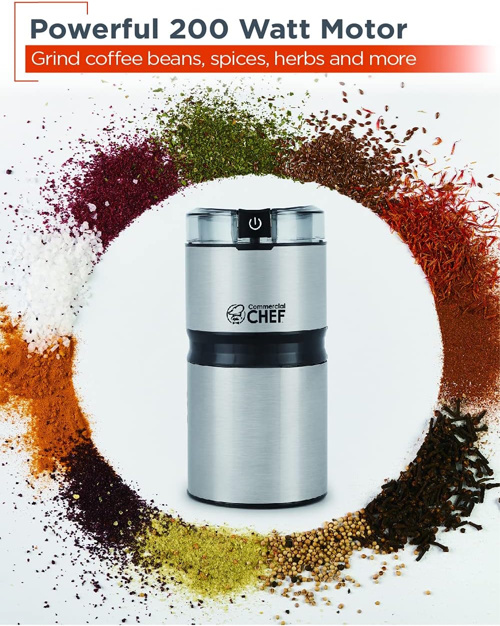 Electric Coffee Grinder Spice Grinder - Stainless Steel Blades Grinder for Coffee Bean Seed Nut Spice Herb Pepper