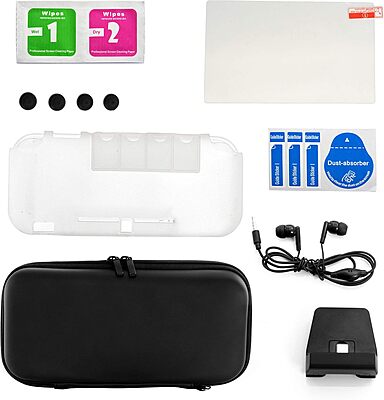 GameFitz 11-in-1 Accessories Kit For Nintendo Switch Lite, Black