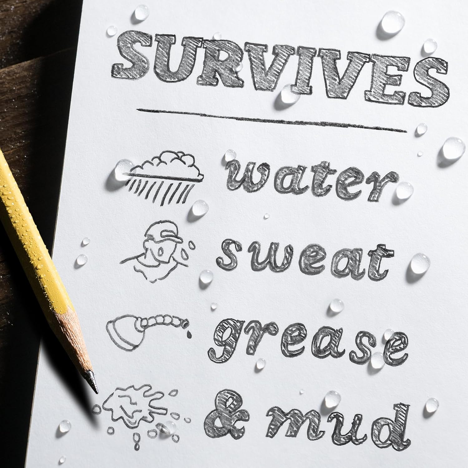Rite in the Rain Weatherproof Hard Cover Notebook, 4.75" x 7.5", Yellow Cover, Journal Pattern (No. 390F) Yellow Journal
