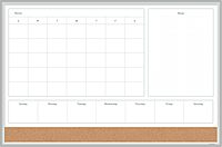 U Brands Magnetic Dry Erase 4-in-1 Calendar Board, Silver Aluminum Frame