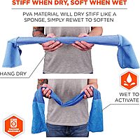 Ergodyne Chill Its 6604 Cooling Towel, Long Lasting Cooling Relief, Microfiber Cleaning Cloth Ends 35.00" x 8.00"