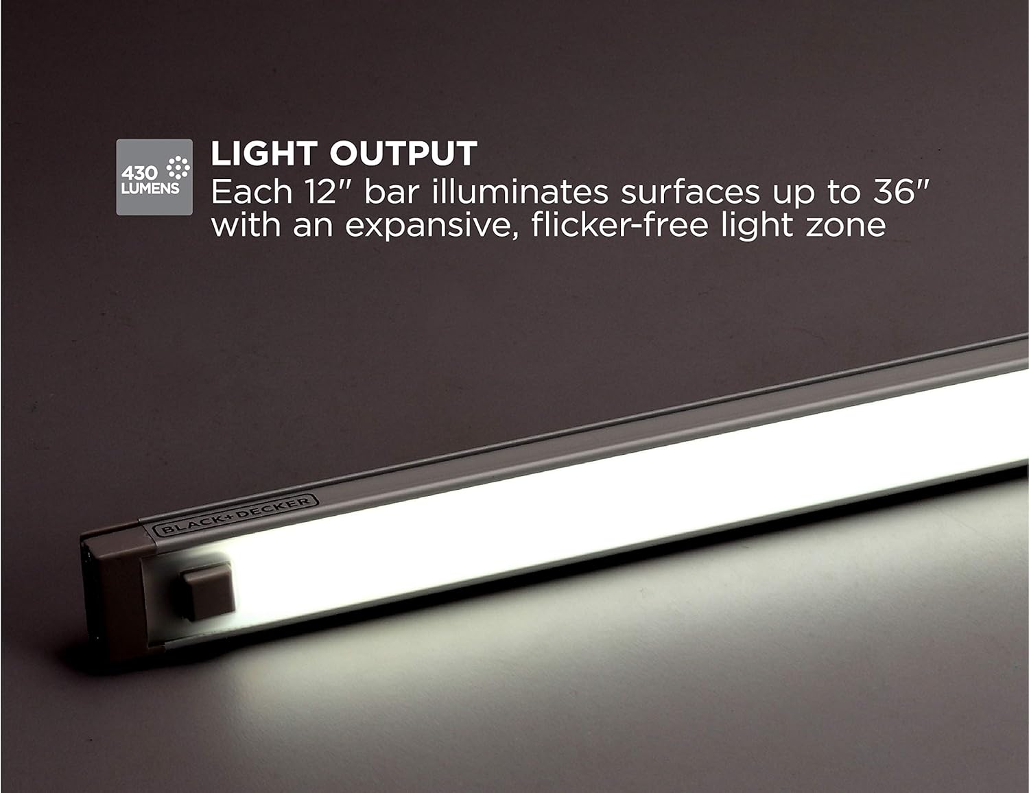 BLACK+DECKER PUREOPTICS LED Under-Cabinet Dimmable Linkable Lighting Kit