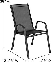 FLASH FURNITURE Brazos Series Outdoor Stackable Patio Chairs with Flex Comfort Material