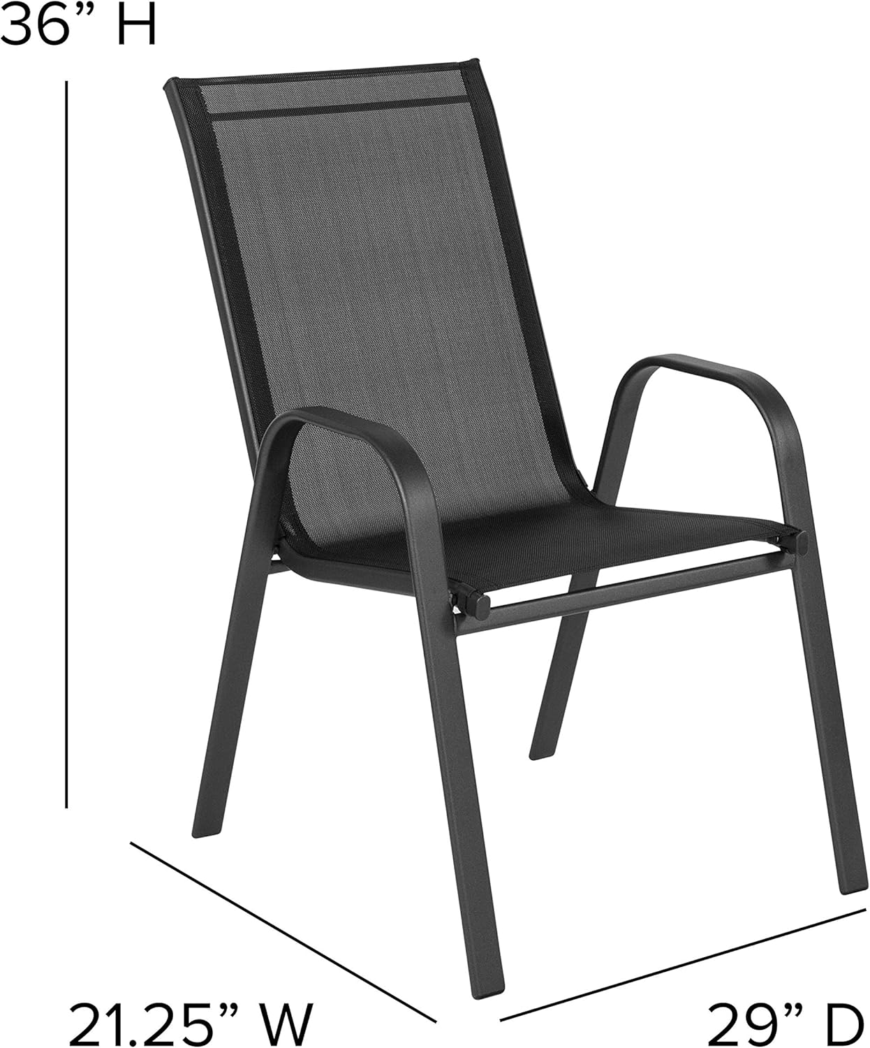 FLASH FURNITURE Brazos Series Outdoor Stackable Patio Chairs with Flex Comfort Material