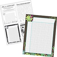 Barker Incentive Chart 4-Pack - Prickles, Track Chores, Assignments, and More! Coloful Succulents on a Chocolate Background, 17" x 22" Each, 4 Incentive Charts in Pkg. (4054) Prickles 4-Pk