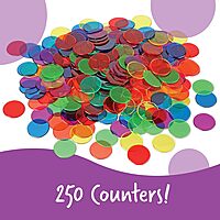 Learning Resources Transparent Color Counting Chips - 250 Pieces, Ages 5+, Math Counters for Kids, Counting Chips