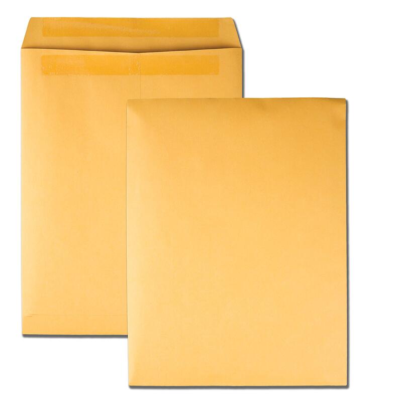 Quality Park Redi-Seal Catalog Envelopes, 10x13, 28lb, Kraft, 100/Box