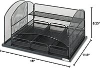 Safco 3-Drawer Desktop Organizer, 16inH x 11 3/8inW x 8inD, Black