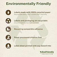 Avery EcoFriendly Matte White Recycled Heart Labels, 2-9/32" x 1-27/32", Print-to-The-Edge, Matte White Labels, Permanent Adhesive, Laser/Inkjet Printable, 120 Total 120 labels