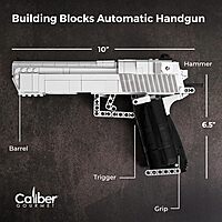 Caliber Gourmet Mechanical Model Kit - Automatic Toy Handgun, 528 pcs 3D Building Blocks, DIY Simulation Weapon Toy for 12+ Years and Adults