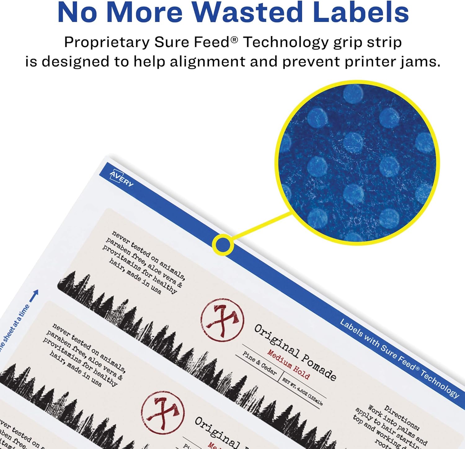 AVERY Matte White Rectangle Labels, Sure Feed Technology, 3-1/4" x 8-3/8"