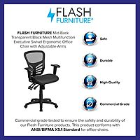 Flash Furniture Nicholas Mid-Back Transparent Black Mesh Multifunction Executive Swivel Ergonomic Office Chair