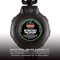 Ergodyne - 19300 Squids 3000 Retractable Lanyard with Carabiner Mount and Attachment End, Tool Weight Capacity 1 lbs,Black