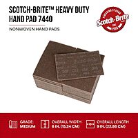 3M Scotch-Brite Heavy Duty Hand Pad 7440B, 6 in x 9 in, Pack of 40, Hand Sanding Pad - Metal Deburring and Finishing Pad