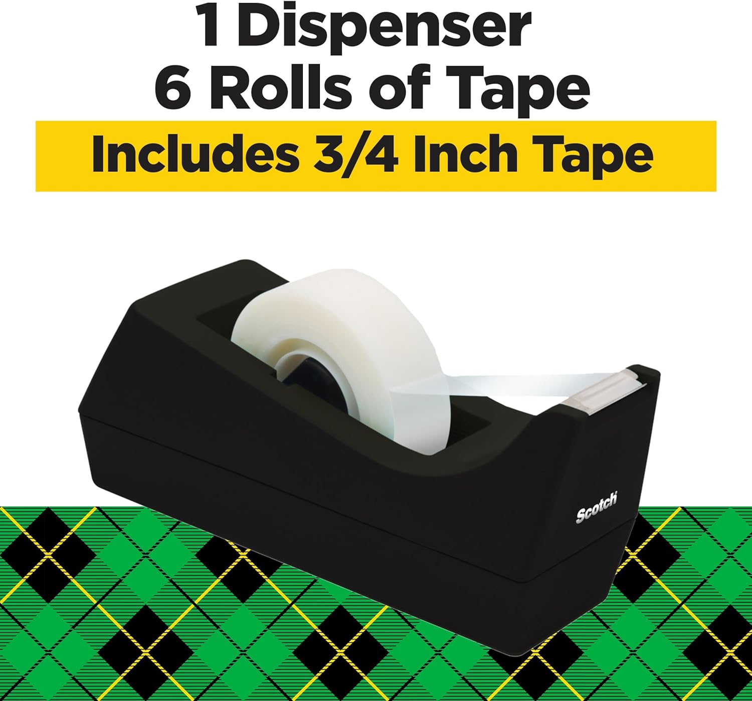 Scotch Magic Tape with Scotch Desktop Dispenser, 6 Rolls of 3/4" x 1000" Each Plus 1 Desktop Tape Dispenser
