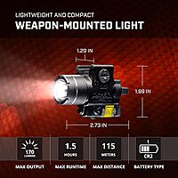 Streamlight TLR-4 170-Lumen Compact Rail-Mounted Tactical Weapon Light with Integrated Red Aiming Laser