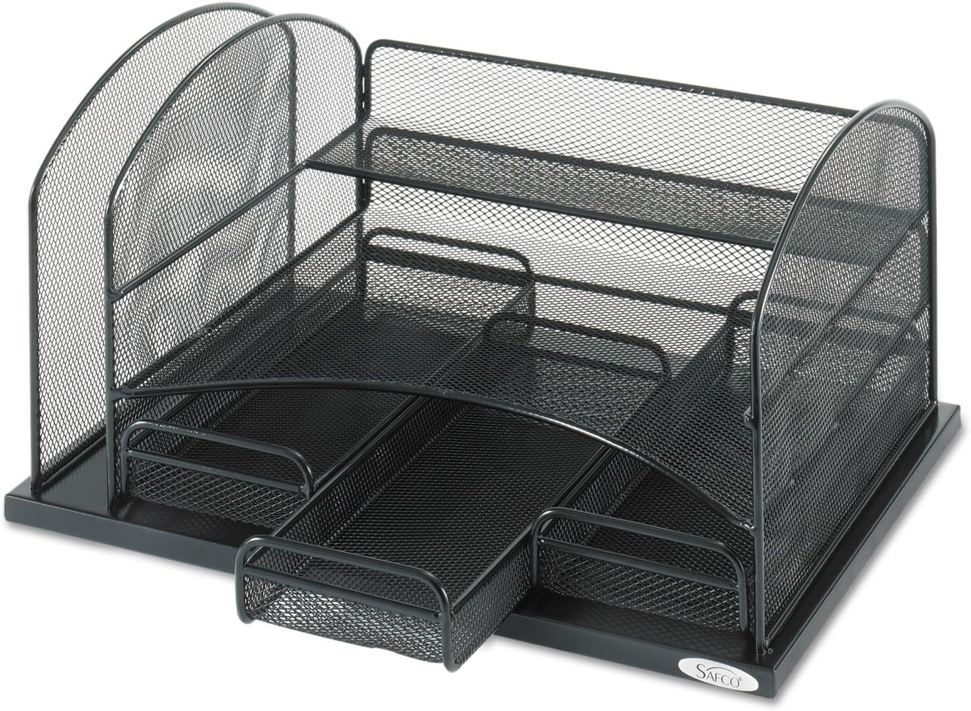 Safco 3-Drawer Desktop Organizer, 16inH x 11 3/8inW x 8inD, Black